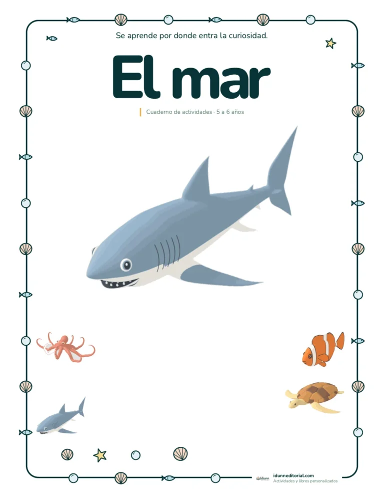 Portada del cuadernillo de actividades del mar