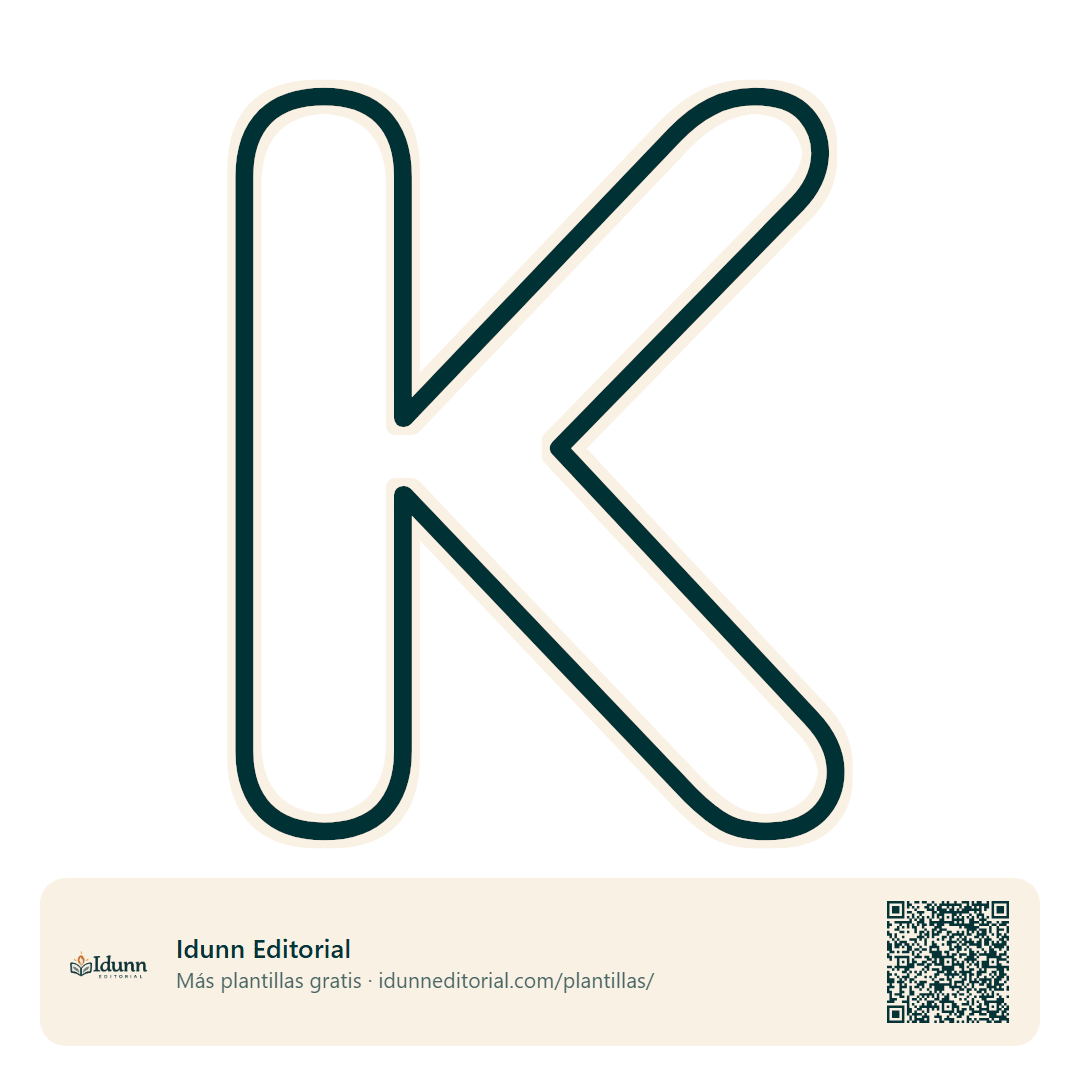 Molde de la letra K para imprimir y recortar