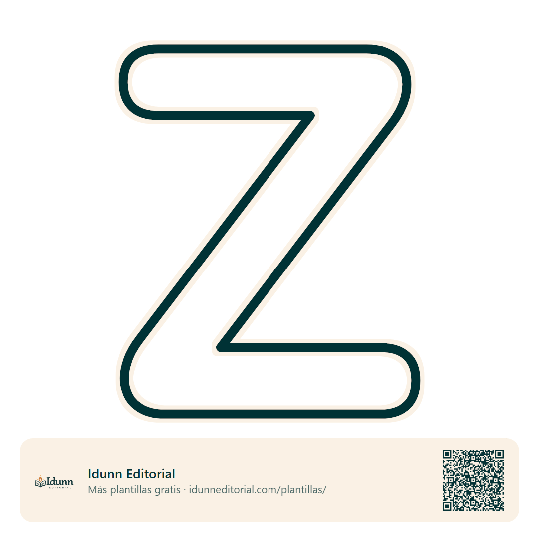 Molde de la letra Z para imprimir y recortar