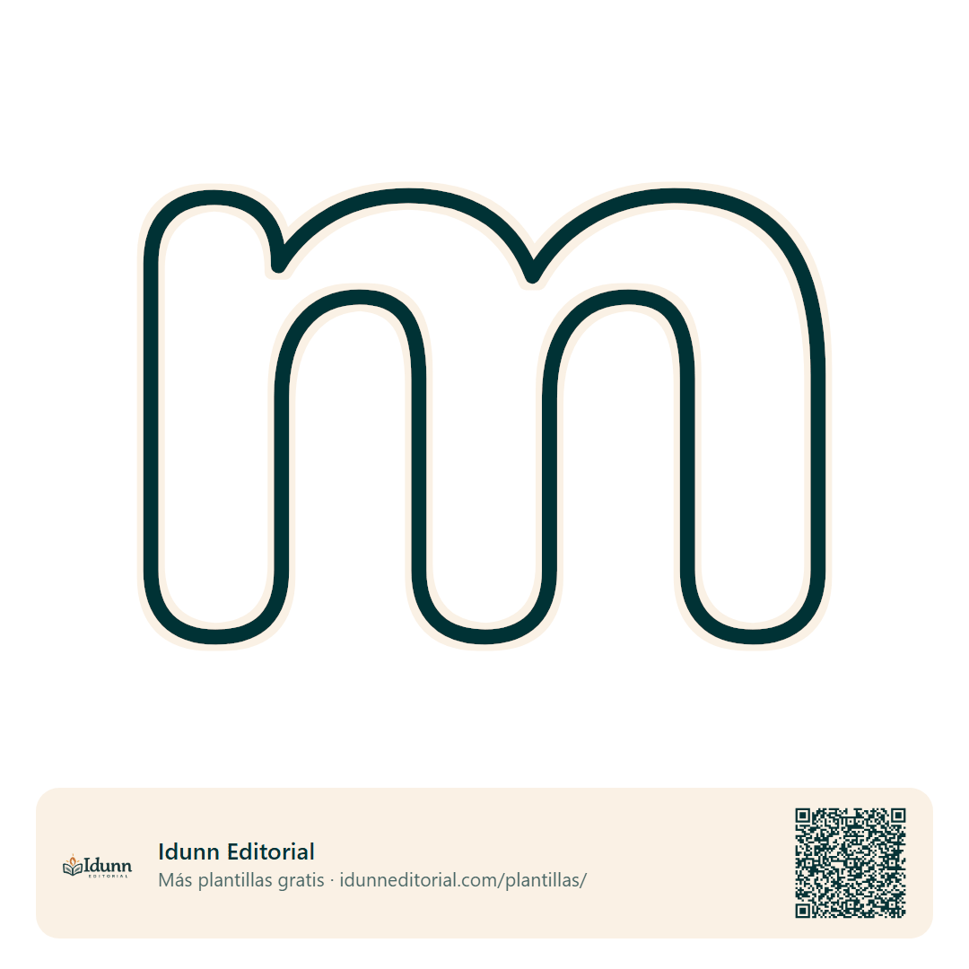Molde de la letra m minúscula para imprimir y recortar