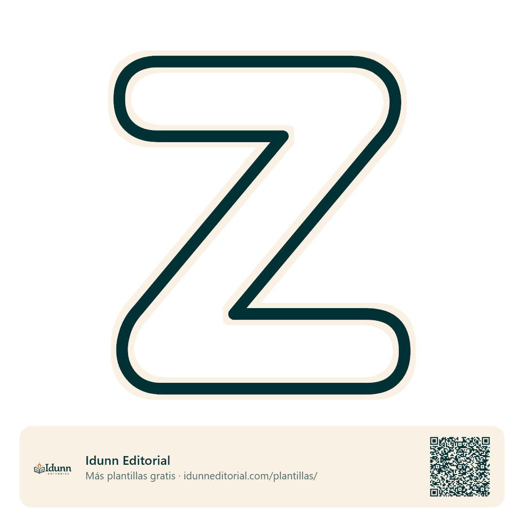 Molde de la letra z minúscula para imprimir y recortar