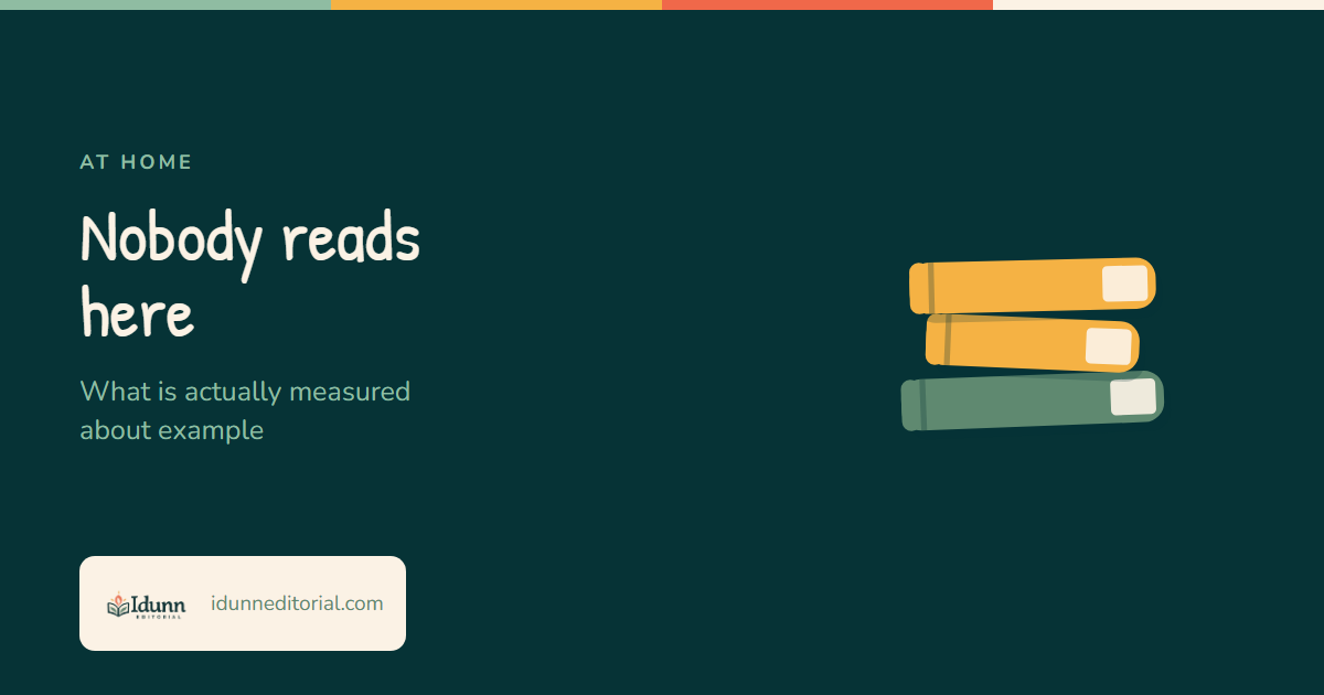 Cover of the Idunn Editorial article “Nobody reads here”: what is actually measured about example