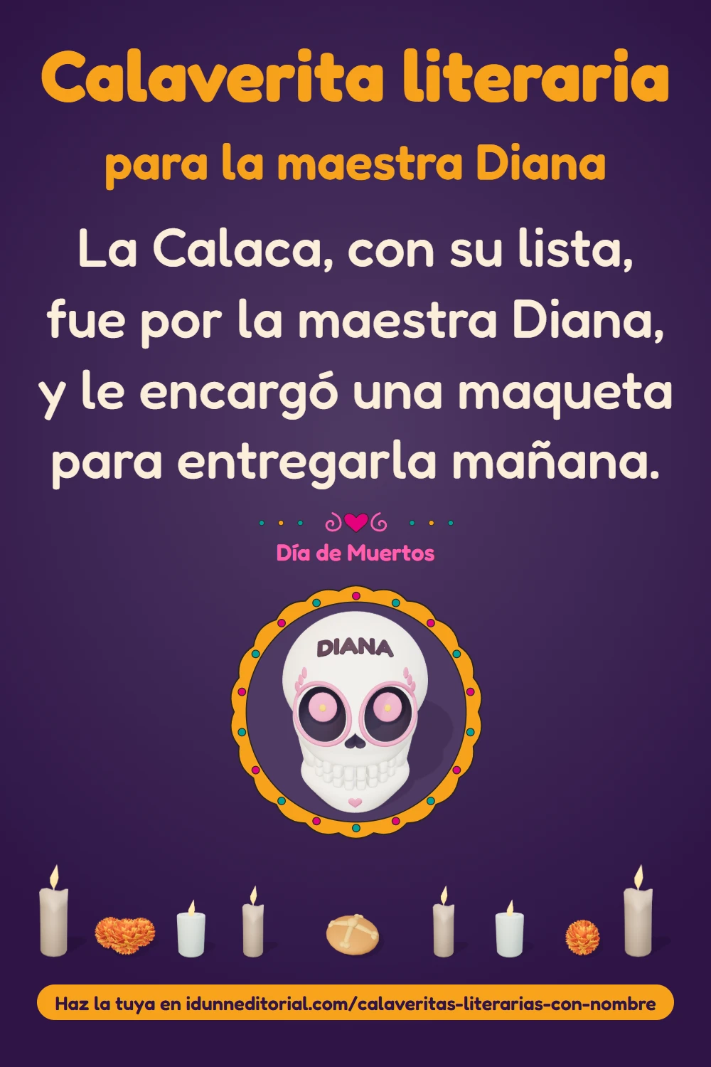 Calaverita literaria para la maestra Diana