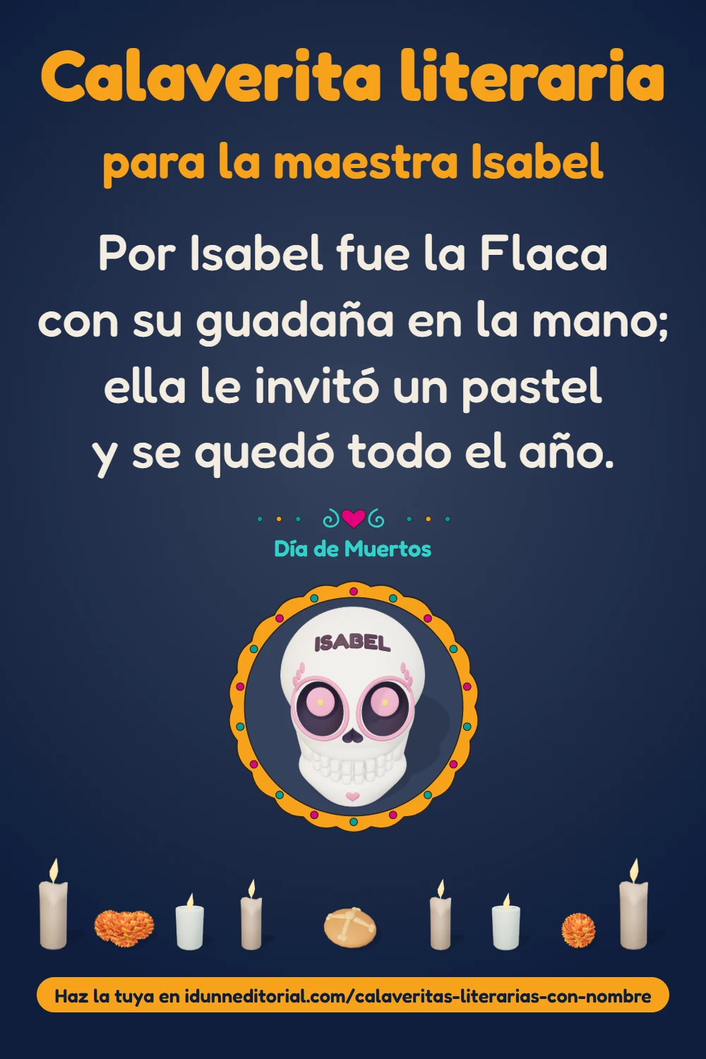 Calaverita literaria para la maestra Isabel