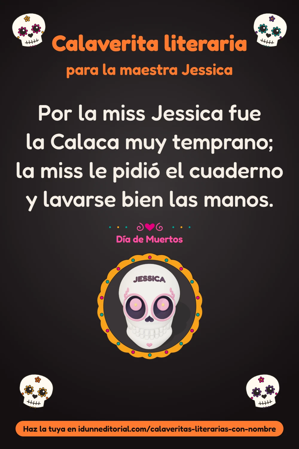 Calaverita literaria para la maestra Jessica