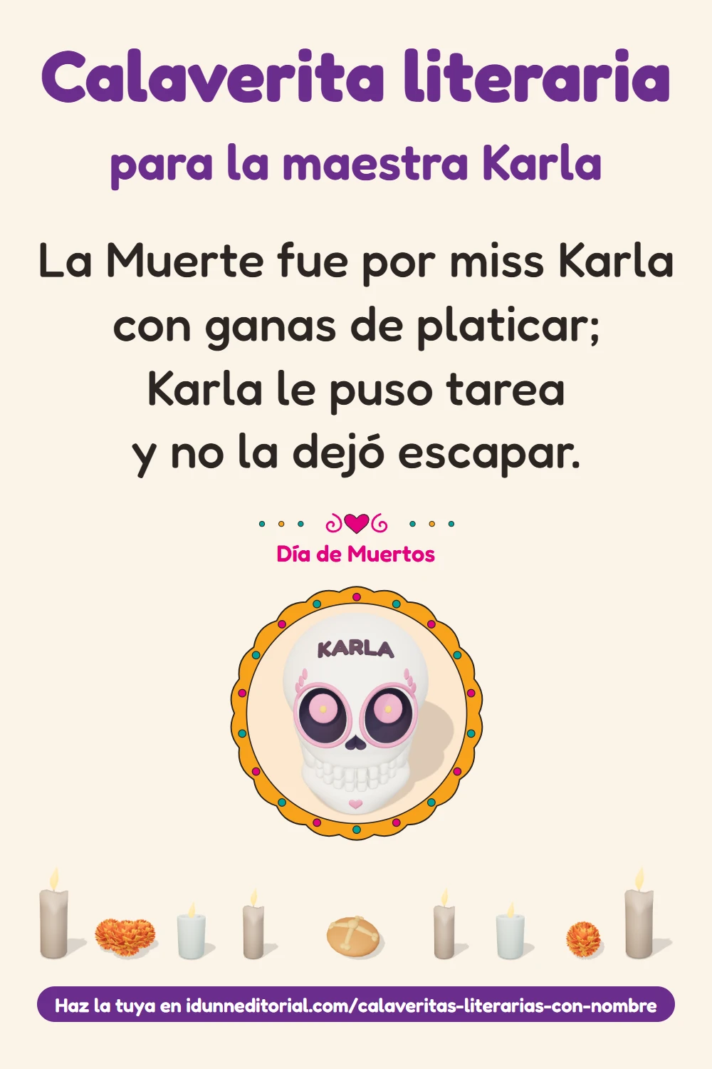Calaverita literaria para la maestra Karla