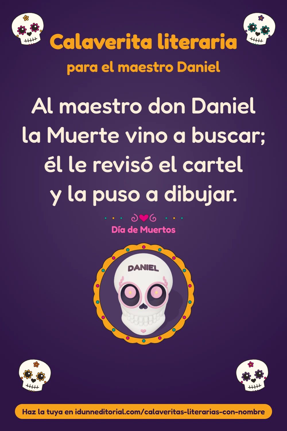 Calaverita literaria para el maestro Daniel
