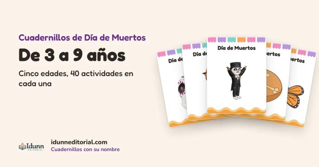 Cuadernillos de actividades de Día de Muertos para imprimir, de 3 a 9 años