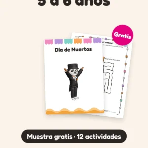 Muestra gratis del cuadernillo de actividades de Día de Muertos, 5 a 6 años