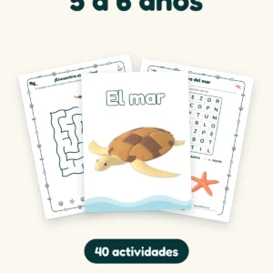 Cuadernillo de actividades del mar, 5 a 6 años: 40 actividades