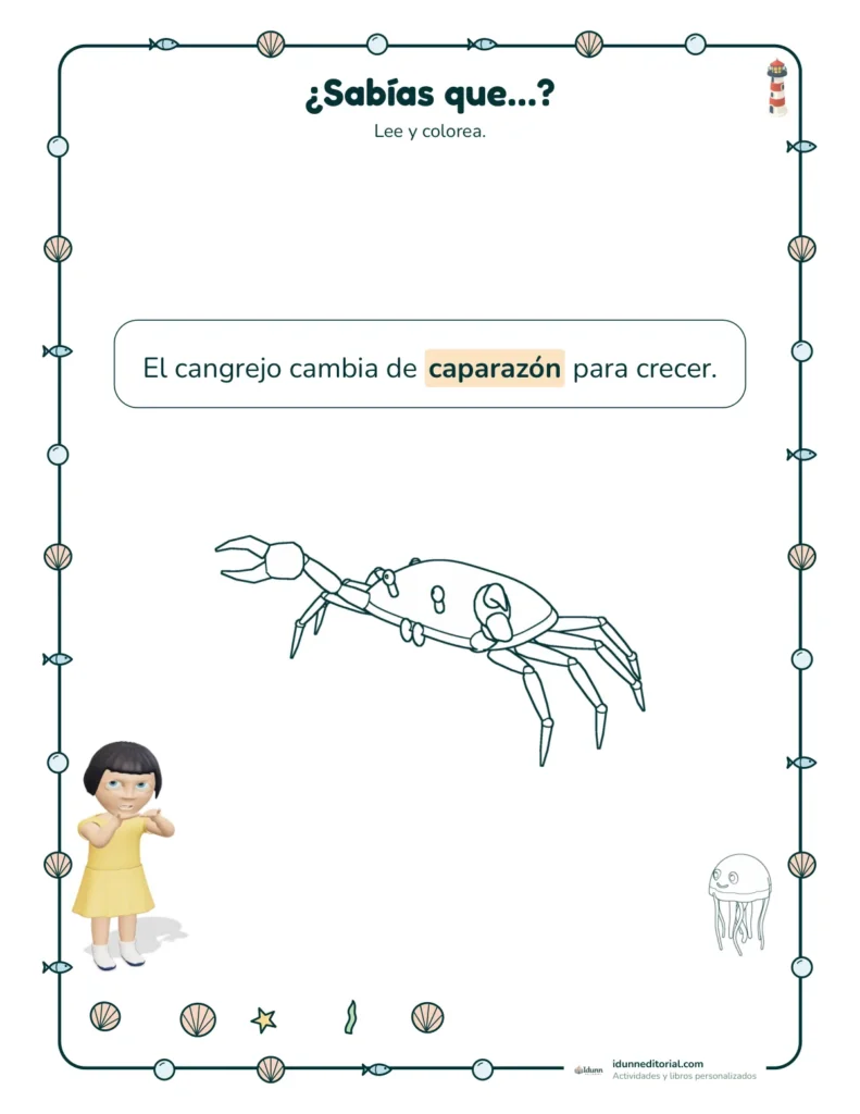 Cuadernillo de actividades del mar personalizado