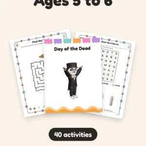 Day of the Dead activity book, Ages 5 to 6: 40 activities