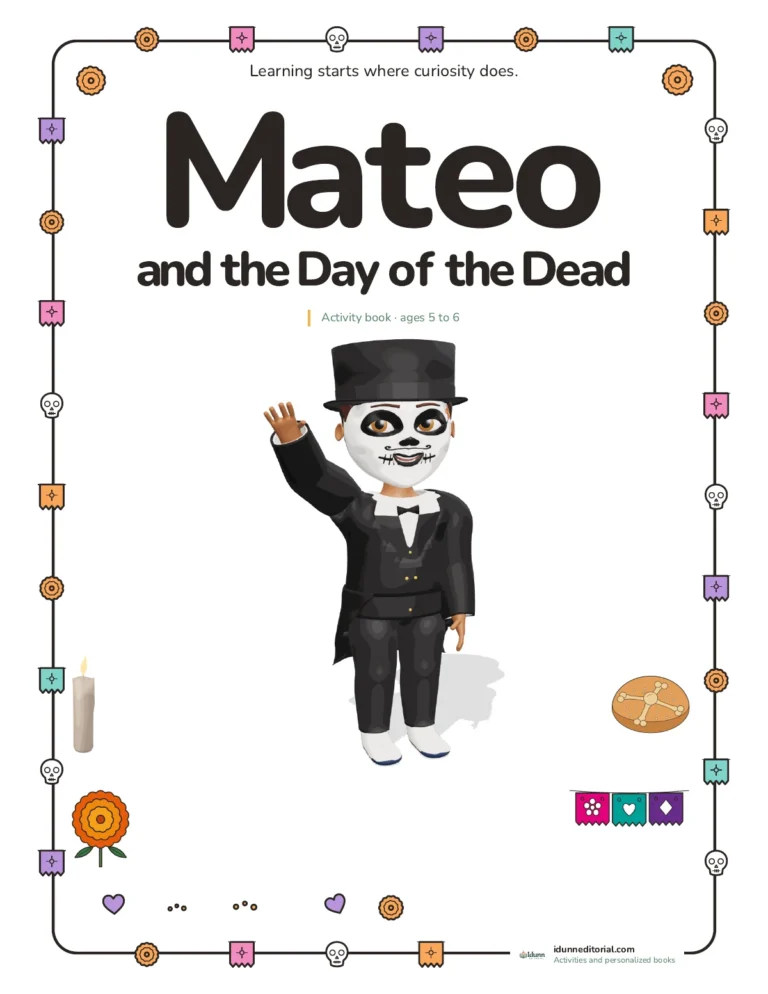 Cover of the personalized Day of the Dead activity book