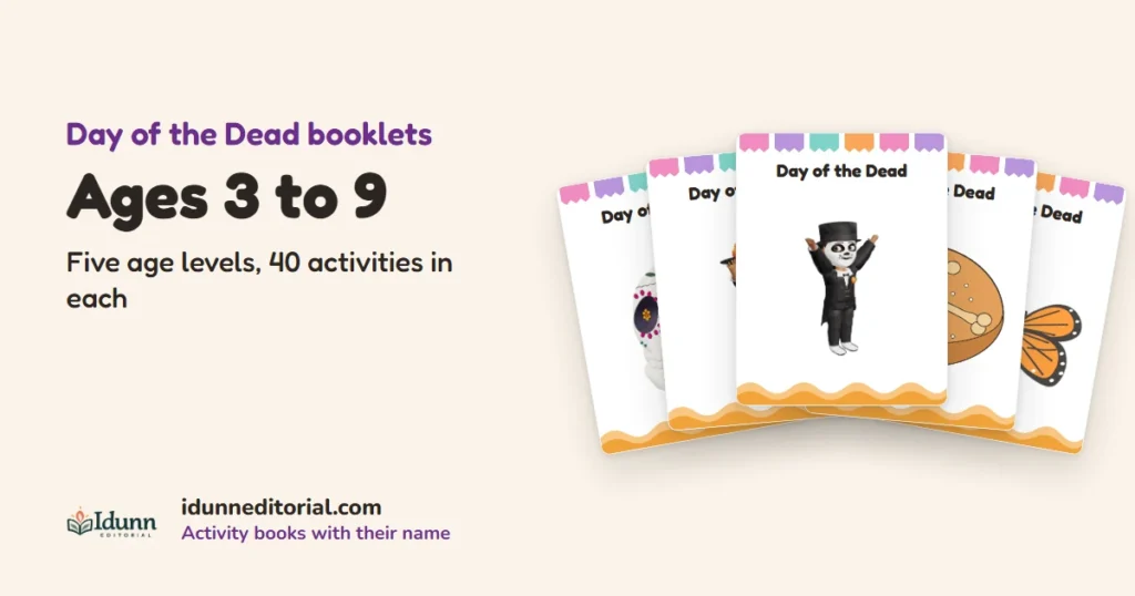 Printable Day of the Dead activity books for ages 3 to 9