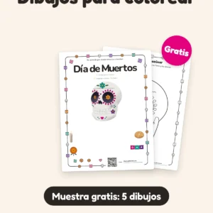 Muestra gratis de dibujos de Día de Muertos para colorear: 5 dibujos