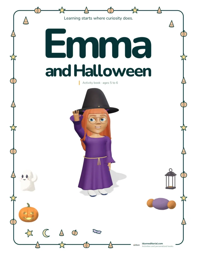 Cover of the personalized Halloween activity book