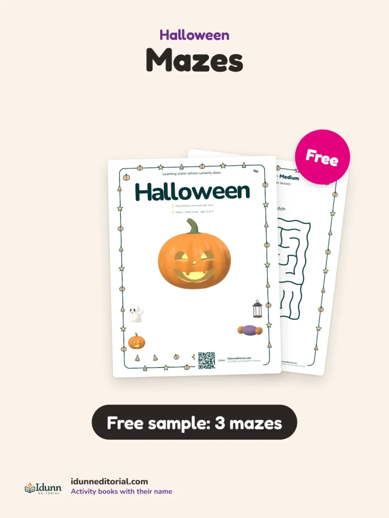 Free Halloween Mazes: One Maze per Level
