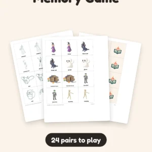 Halloween Memory Game: 24 Matching Pairs