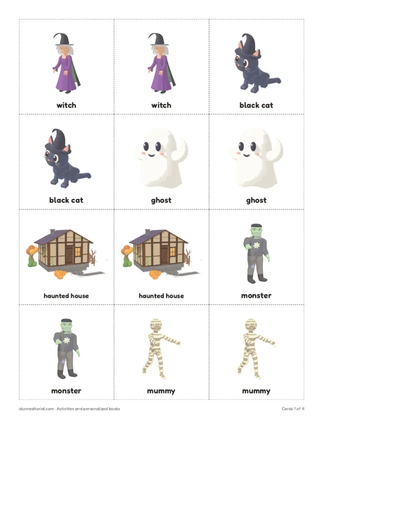 Halloween Memory Game: 24 Matching Pairs