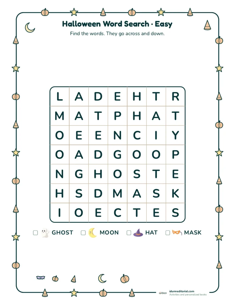 Halloween Word Search for Kids