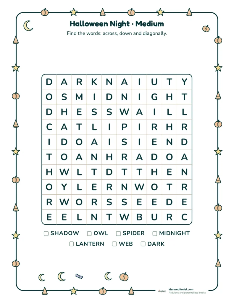 Halloween Word Search for Kids