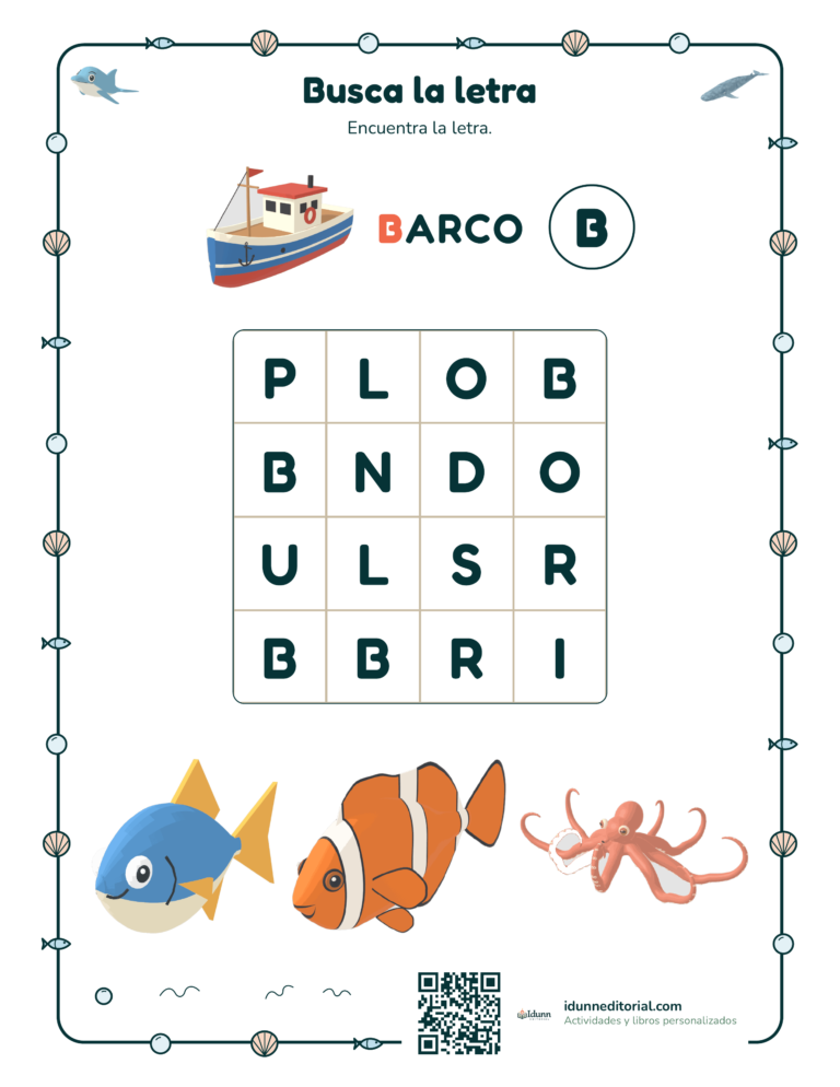 Busca la letra, 3 a 4 años: Encuentra la letra.