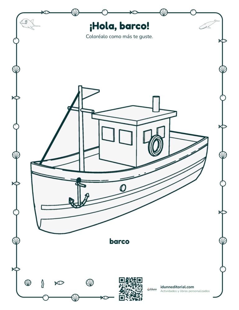 Dibujo del mar para colorear, 6 a 7 años: Coloréalo como más te guste.