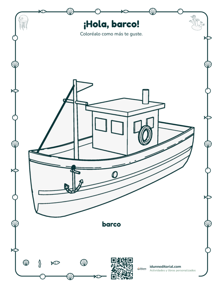 Dibujo del mar para colorear, 7 a 9 años: Coloréalo como más te guste.