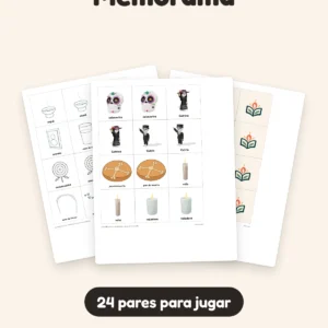 Memorama de Día de Muertos para imprimir, 24 pares