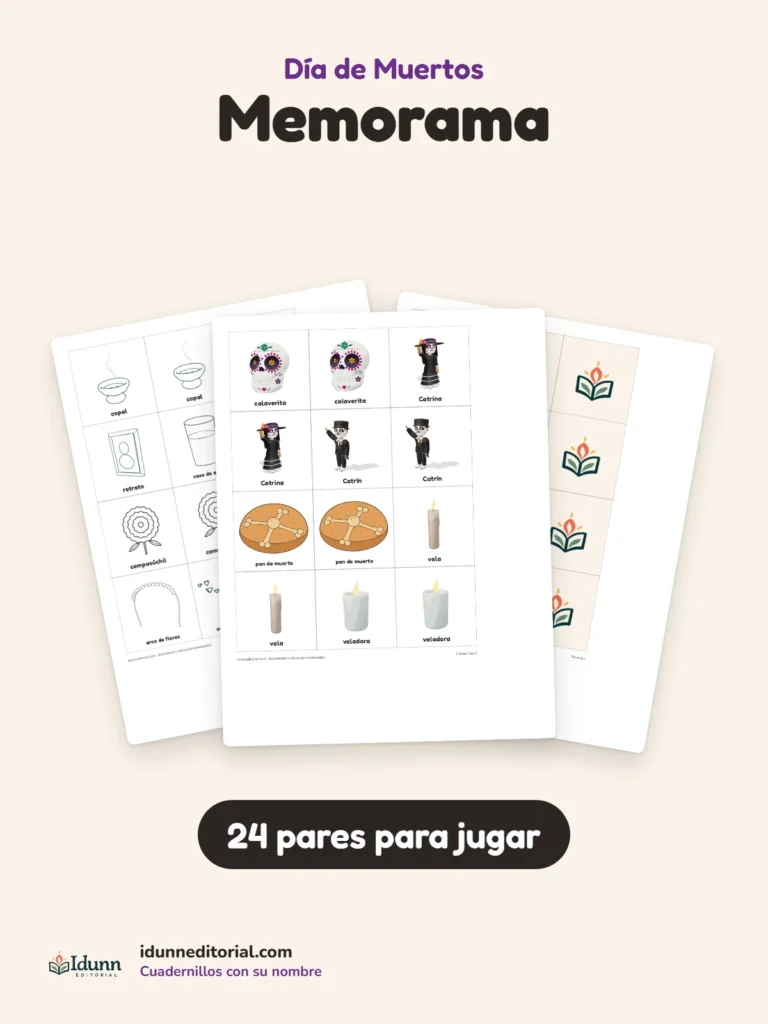 Memorama de Día de Muertos, 24 pares
