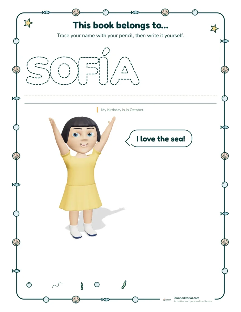 Personalized Ocean Activity Book