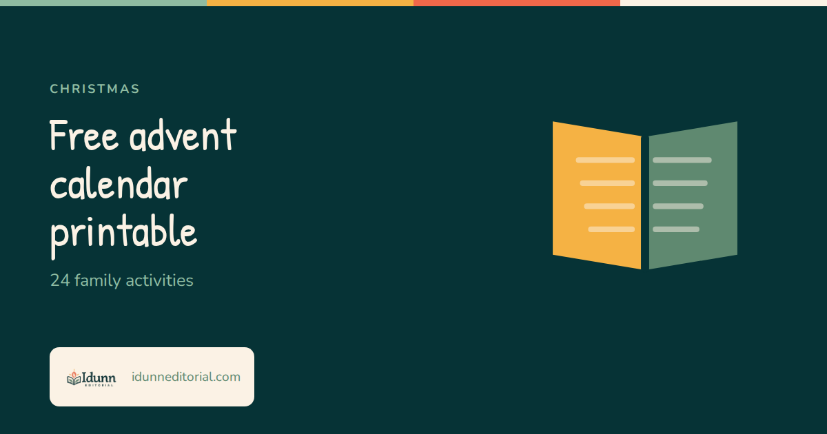Cover of the Idunn Editorial article “Free advent calendar printable: 24 family activities”