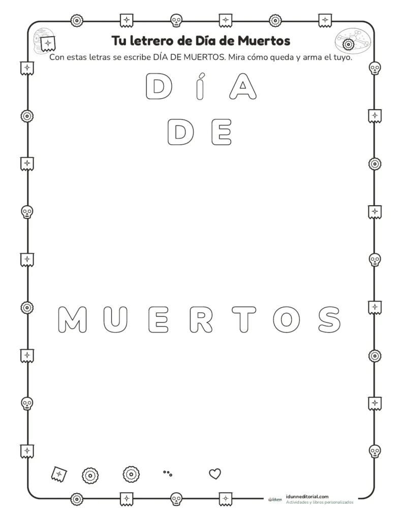 Manualidades de Día de Muertos para imprimir y recortar