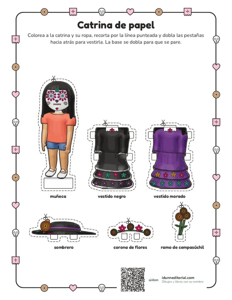 Manualidades de Día de Muertos para imprimir y recortar